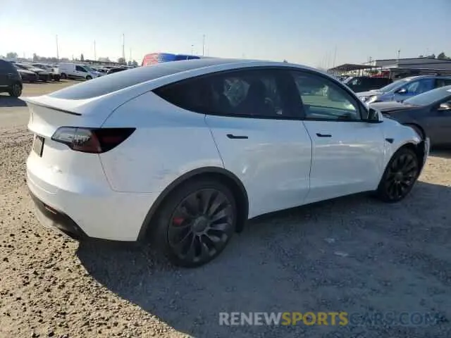 3 Photograph of a damaged car 7SAYGDEF1NF400275 TESLA MODEL Y 2022