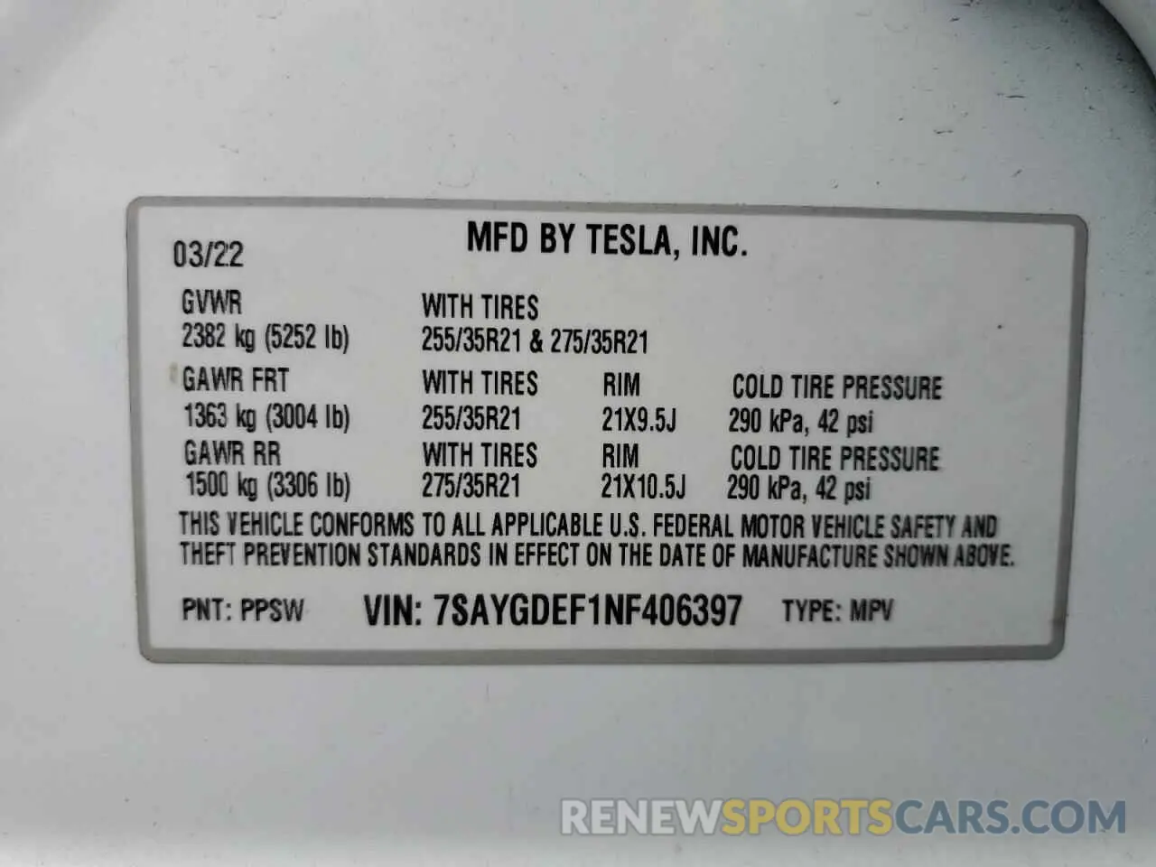 12 Photograph of a damaged car 7SAYGDEF1NF406397 TESLA MODEL Y 2022