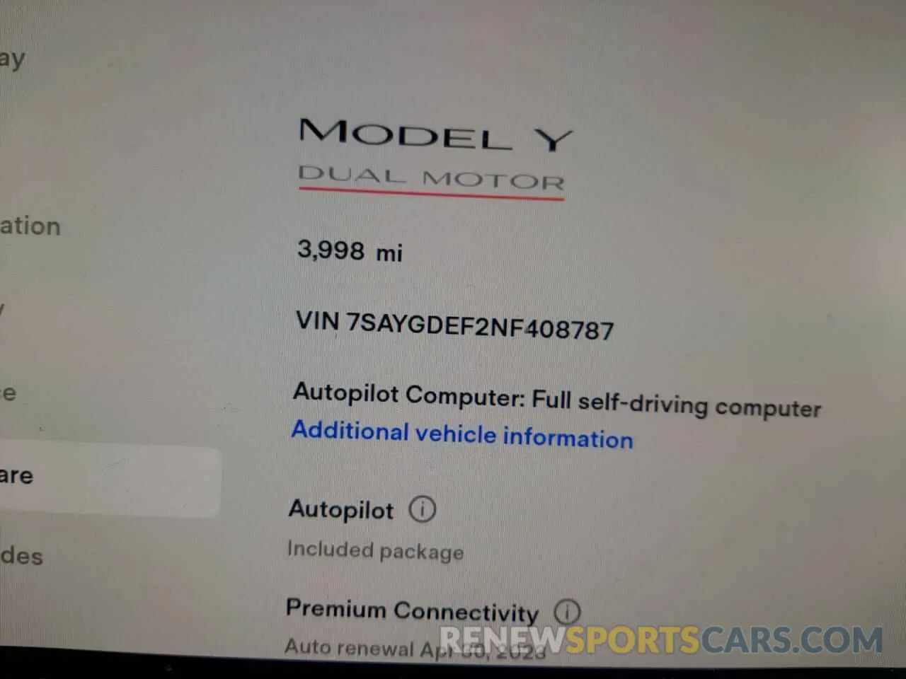 8 Photograph of a damaged car 7SAYGDEF2NF408787 TESLA MODEL Y 2022