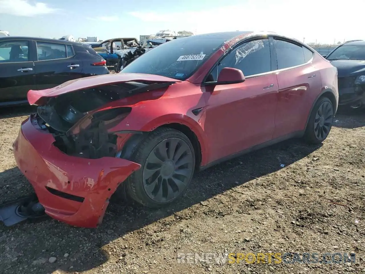 1 Фотография поврежденного автомобиля 7SAYGDEF2NF537452 TESLA MODEL Y 2022