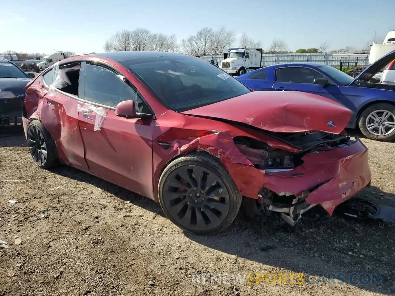4 Фотография поврежденного автомобиля 7SAYGDEF2NF537452 TESLA MODEL Y 2022