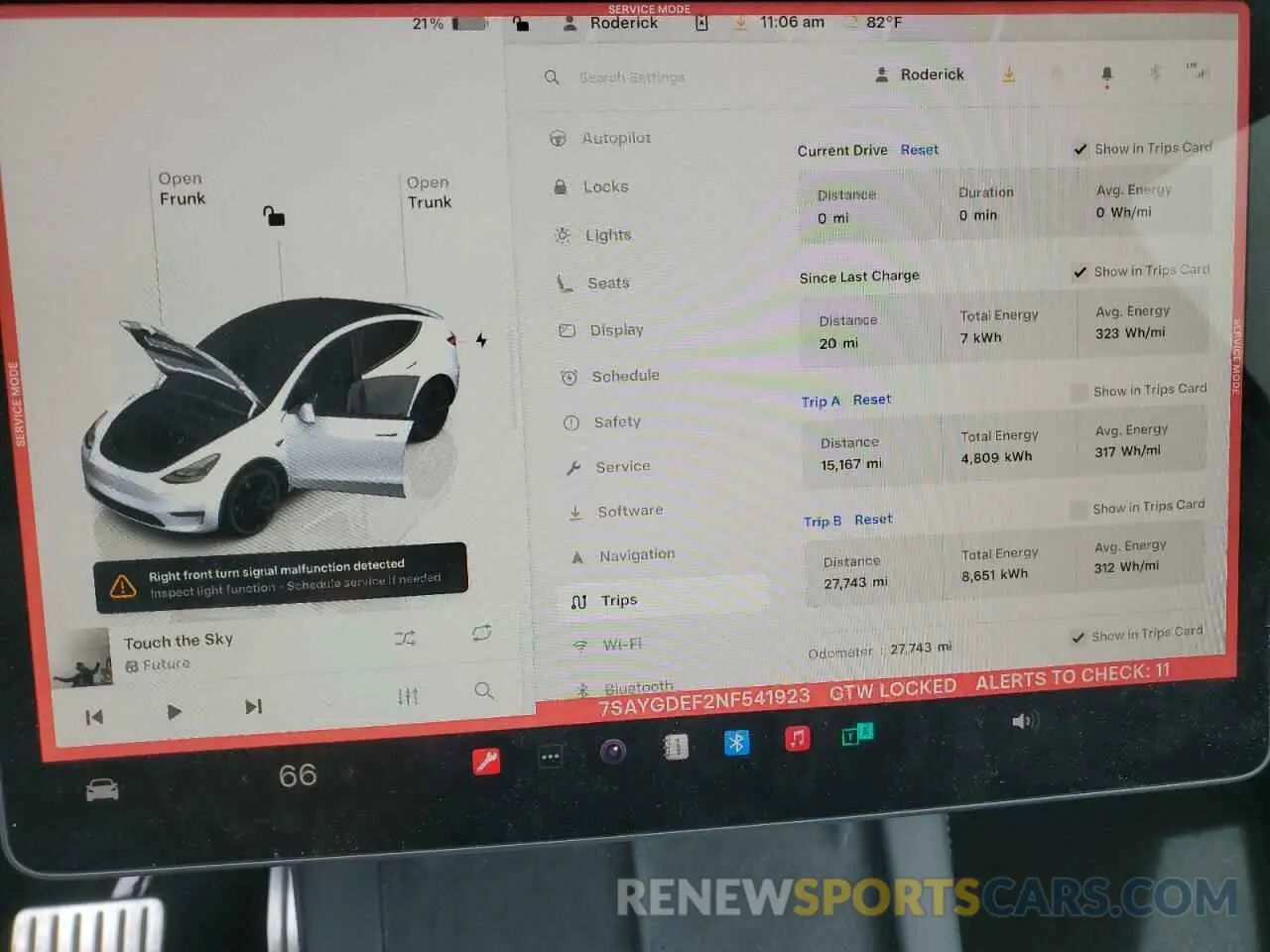 9 Фотография поврежденного автомобиля 7SAYGDEF2NF541923 TESLA MODEL Y 2022