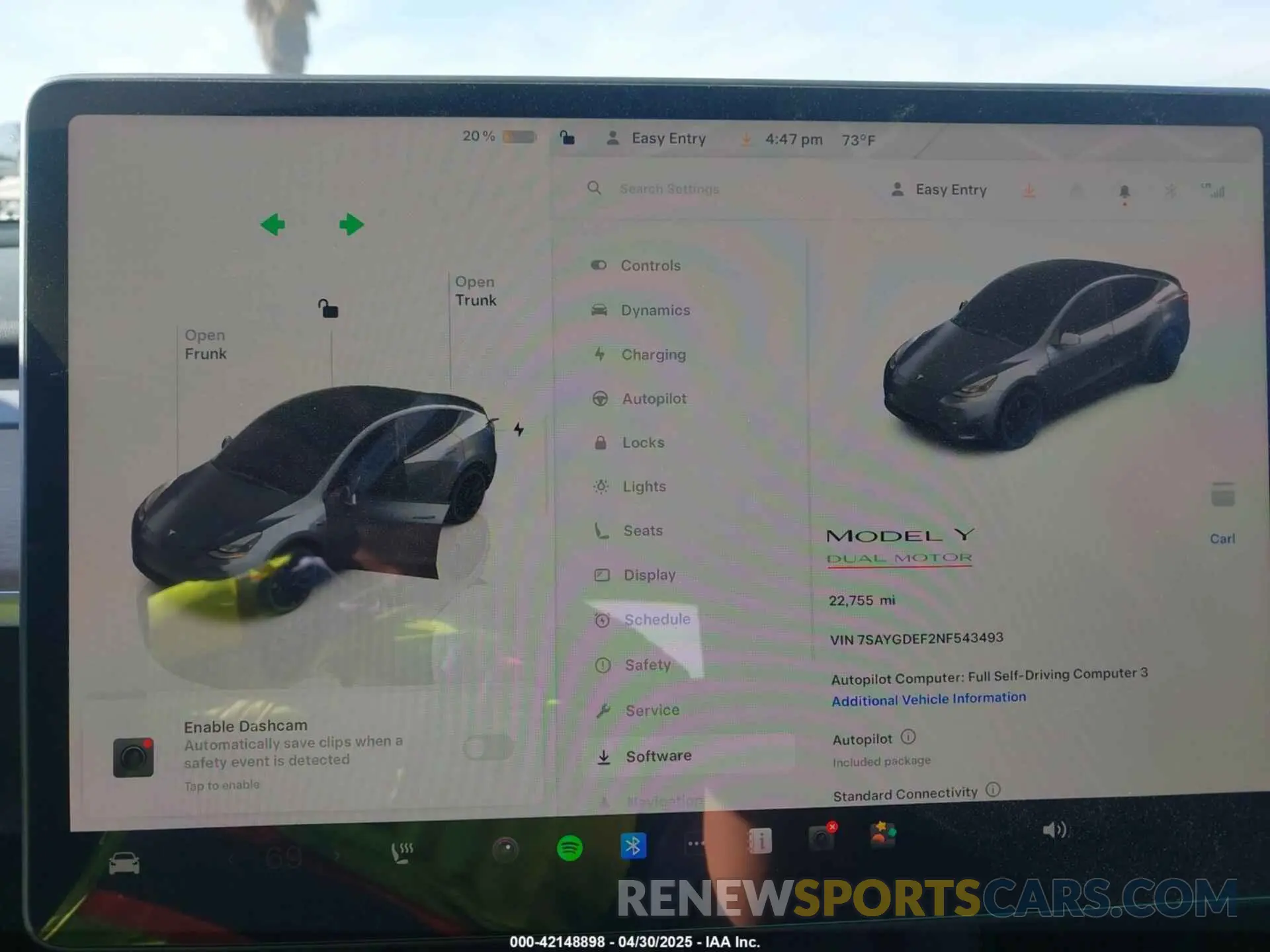 7 Photograph of a damaged car 7SAYGDEF2NF543493 TESLA MODEL Y 2022