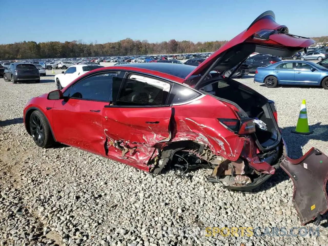 2 Фотография поврежденного автомобиля 7SAYGDEF3NF442026 TESLA MODEL Y 2022