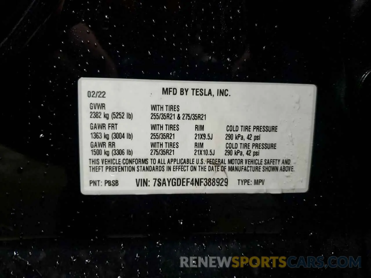 13 Фотография поврежденного автомобиля 7SAYGDEF4NF388929 TESLA MODEL Y 2022
