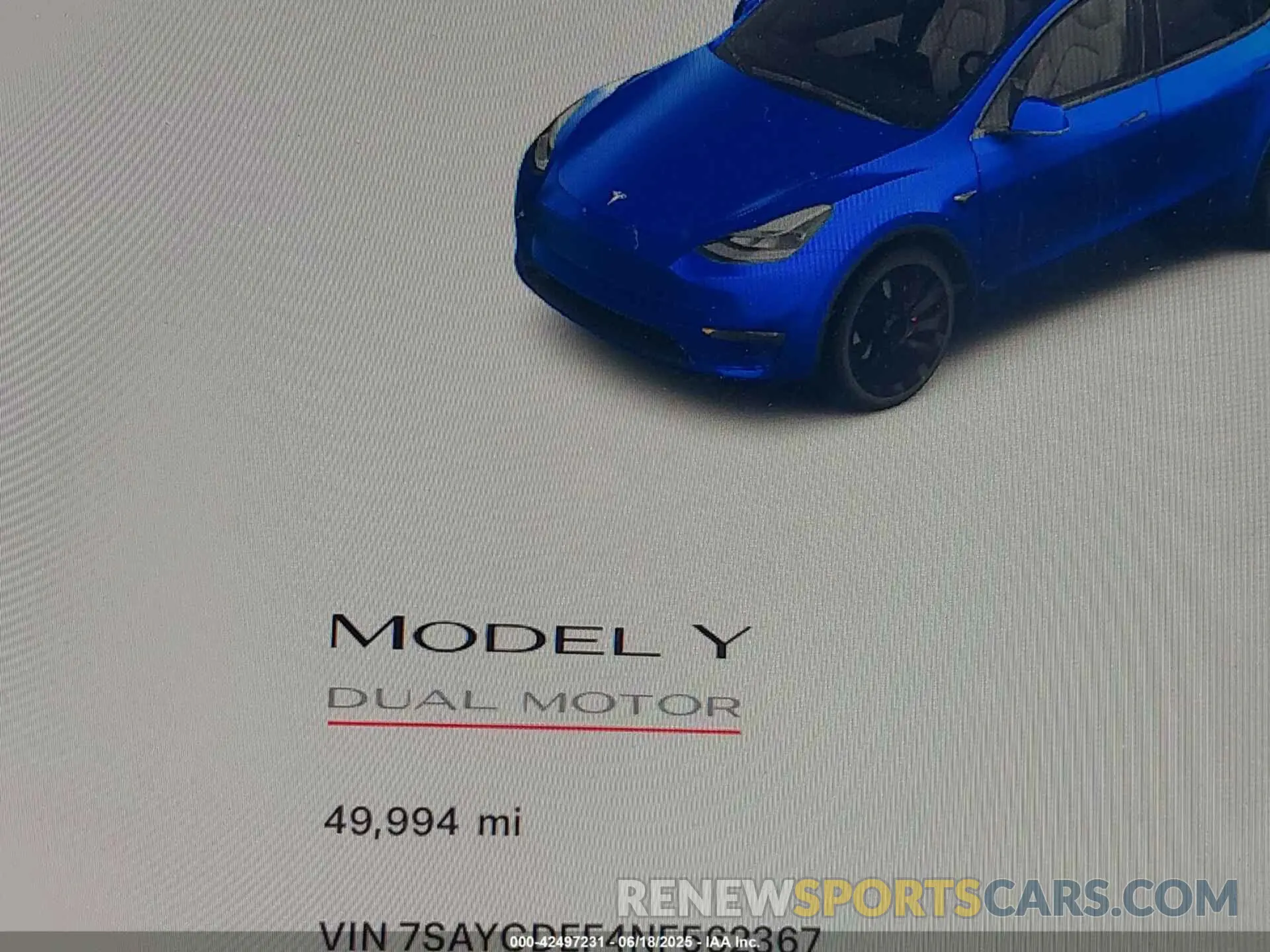 15 Photograph of a damaged car 7SAYGDEF4NF562367 TESLA MODEL Y 2022
