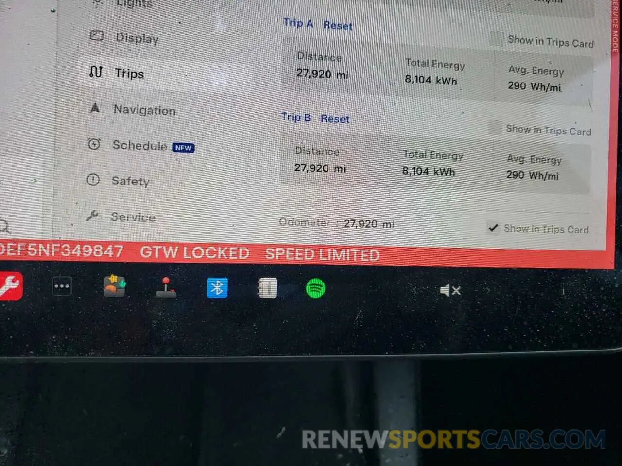 9 Фотография поврежденного автомобиля 7SAYGDEF5NF349847 TESLA MODEL Y 2022