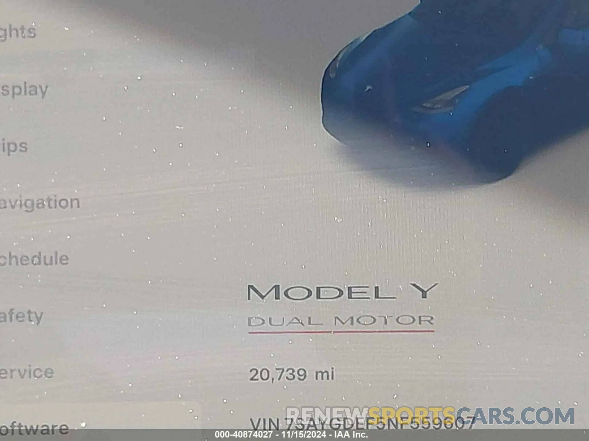16 Photograph of a damaged car 7SAYGDEF5NF559607 TESLA MODEL Y 2022
