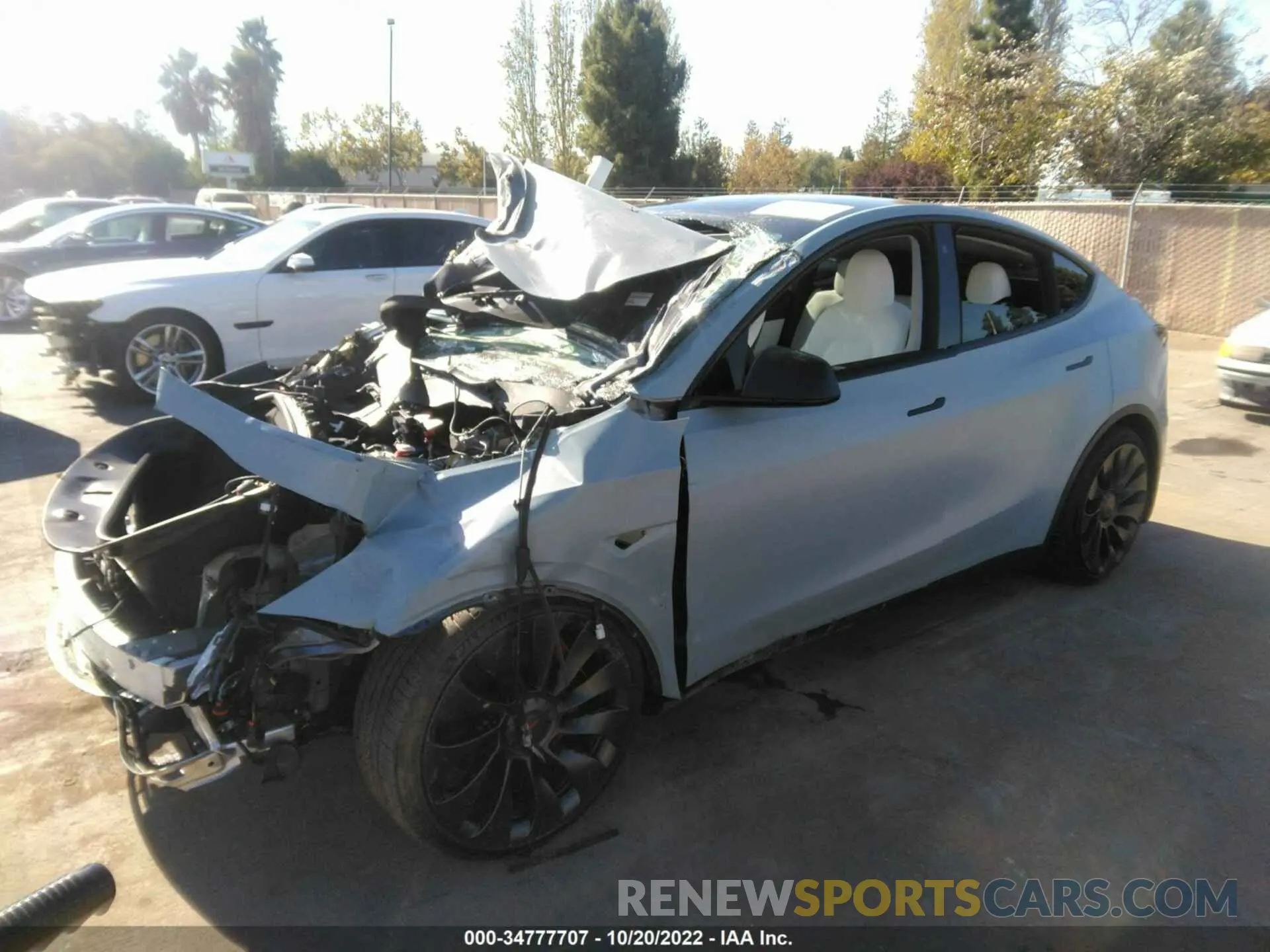 2 Photograph of a damaged car 7SAYGDEF6NF438651 TESLA MODEL Y 2022