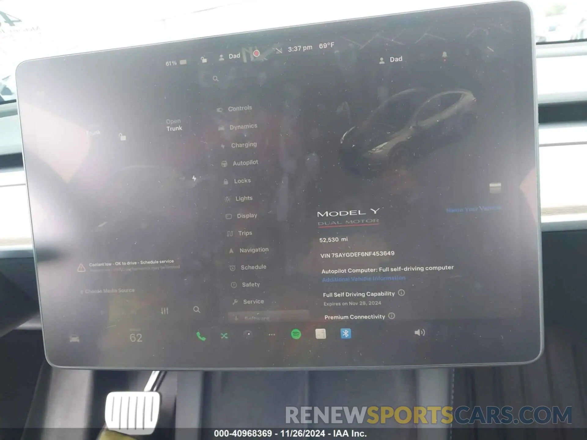 7 Photograph of a damaged car 7SAYGDEF6NF453649 TESLA MODEL Y 2022