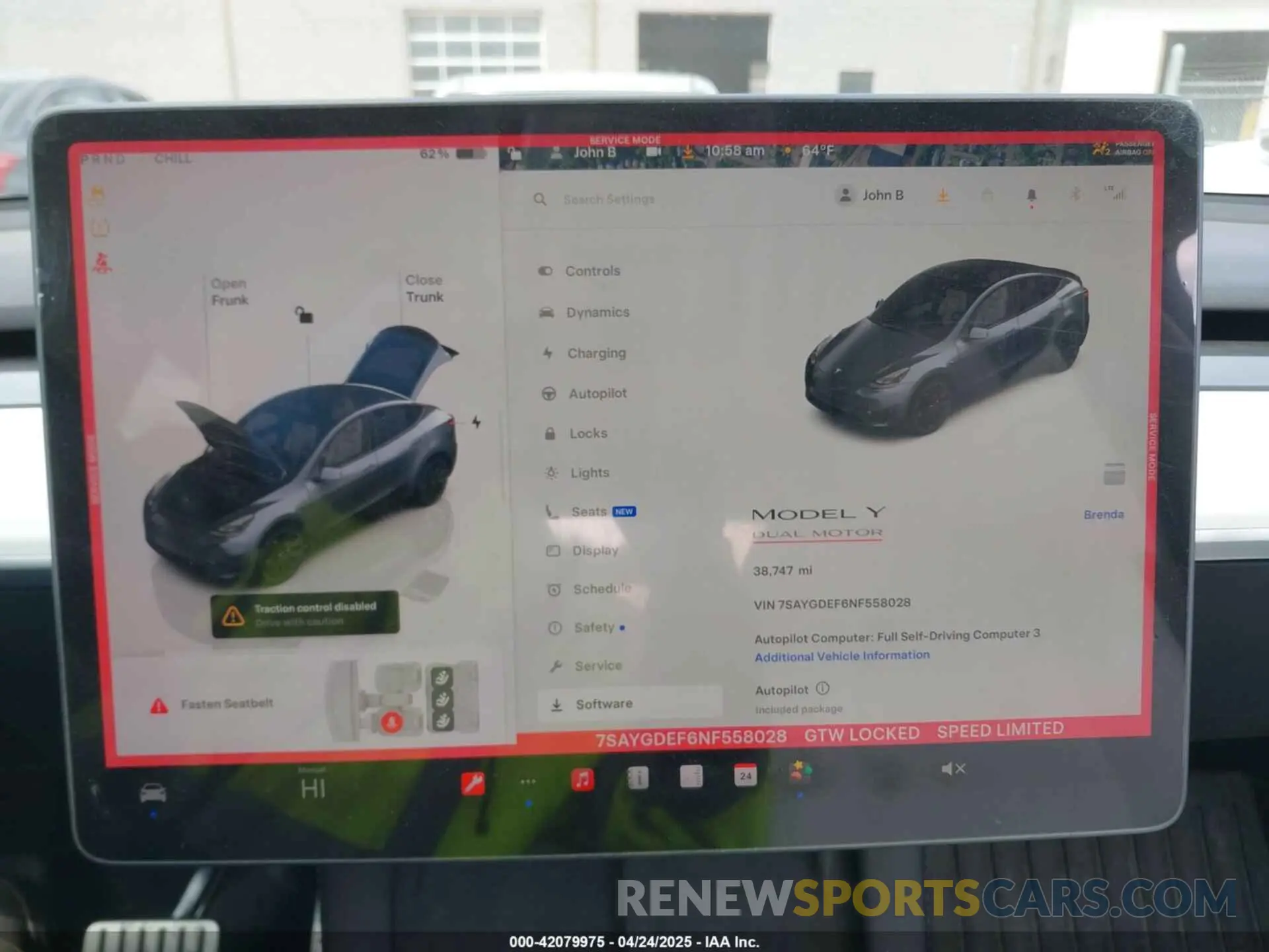 19 Фотография поврежденного автомобиля 7SAYGDEF6NF558028 TESLA MODEL Y 2022