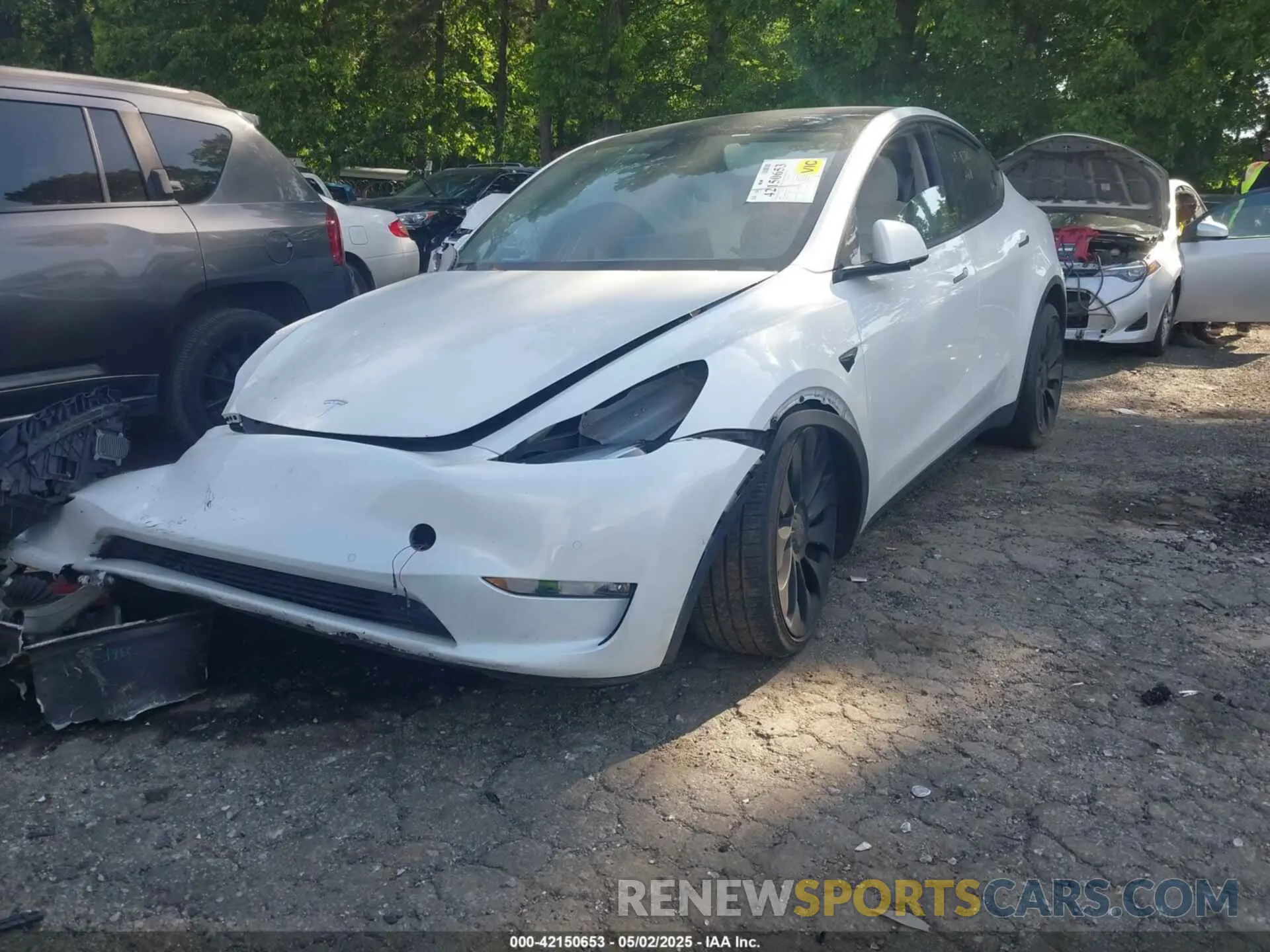 2 Фотография поврежденного автомобиля 7SAYGDEF7NF380775 TESLA MODEL Y 2022