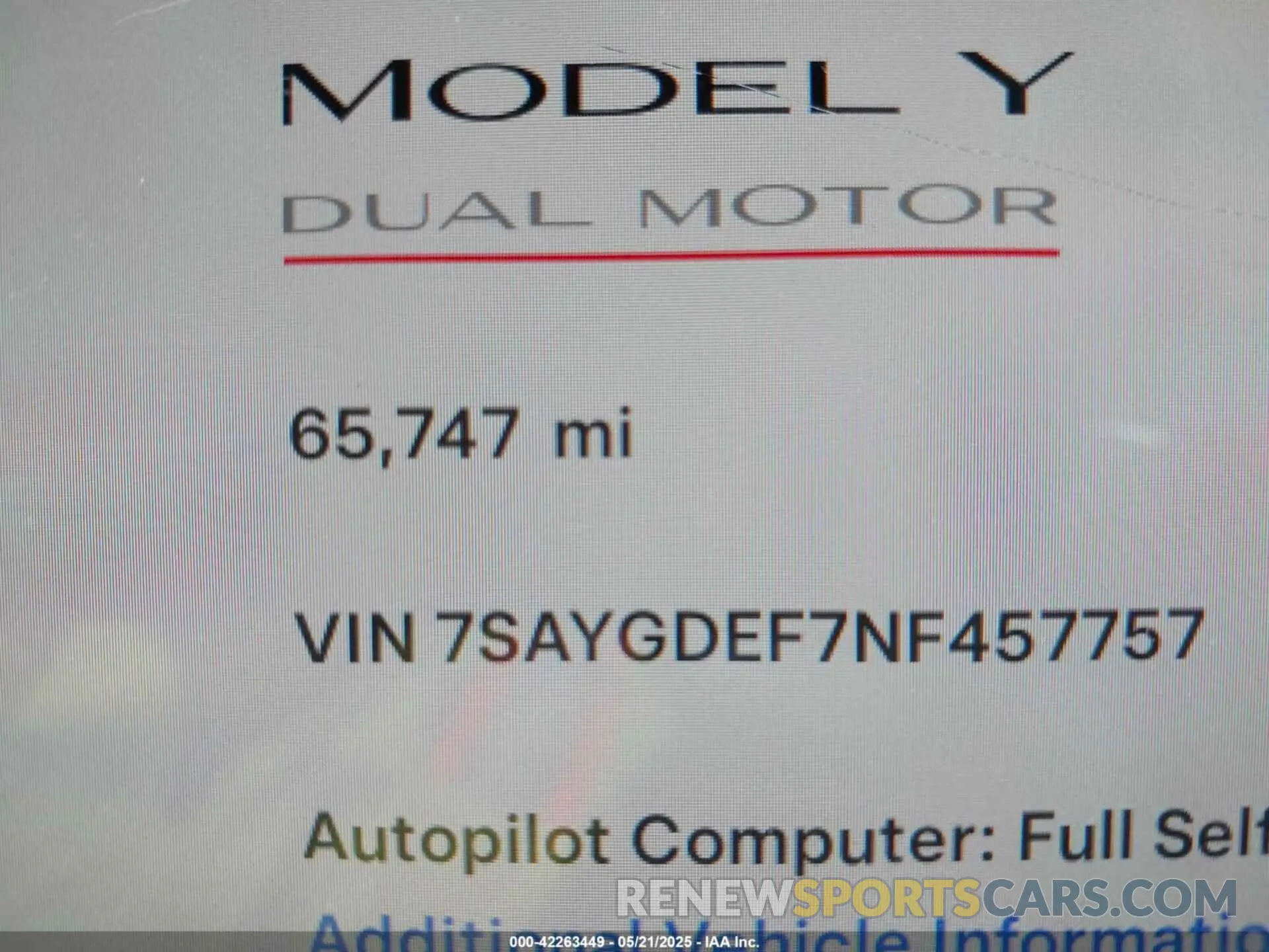 16 Photograph of a damaged car 7SAYGDEF7NF457757 TESLA MODEL Y 2022