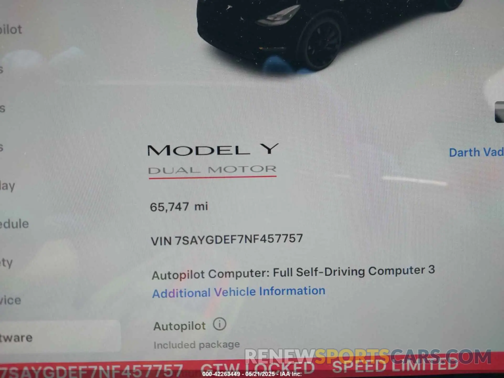7 Photograph of a damaged car 7SAYGDEF7NF457757 TESLA MODEL Y 2022