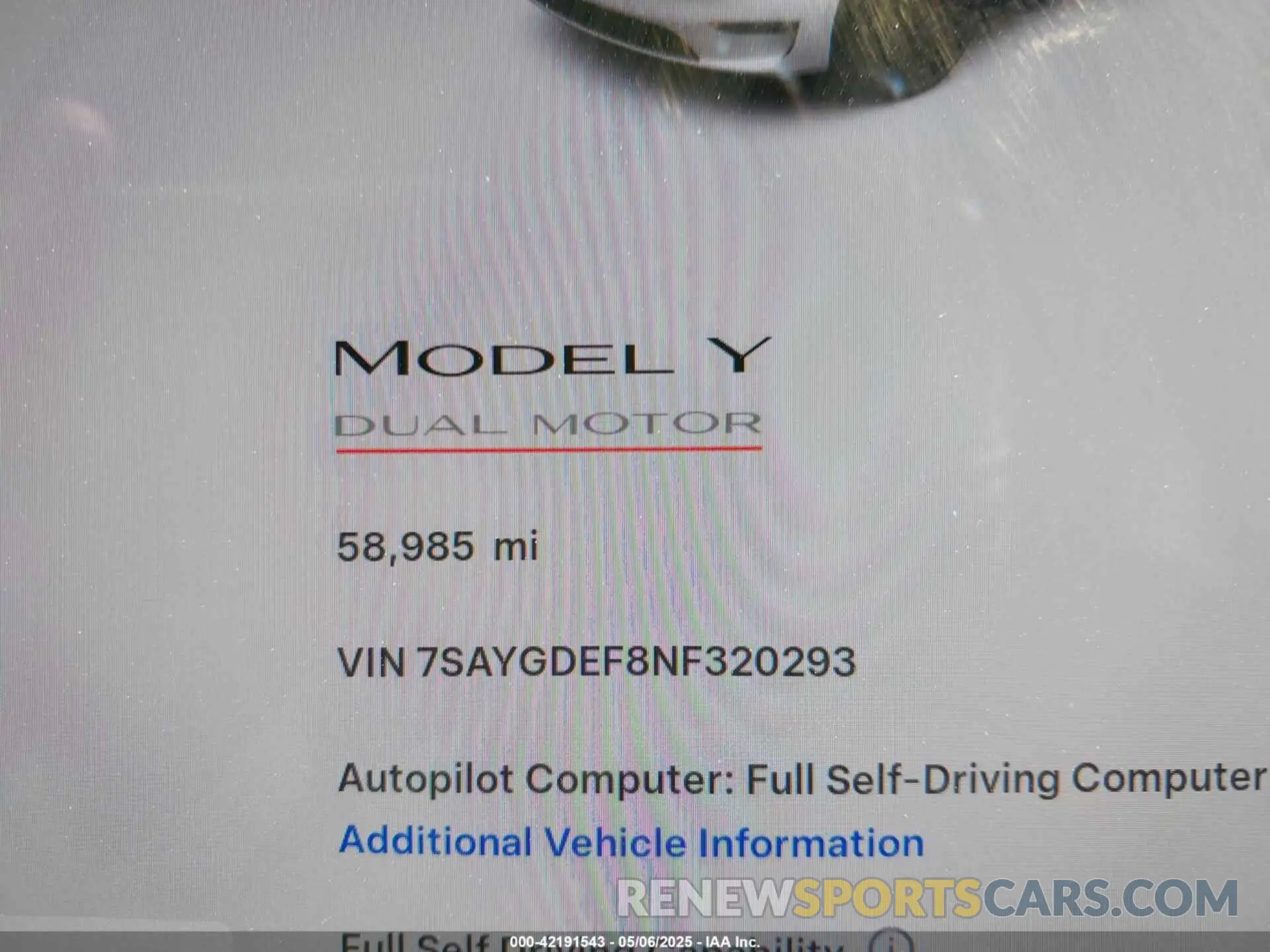 15 Photograph of a damaged car 7SAYGDEF8NF320293 TESLA MODEL Y 2022
