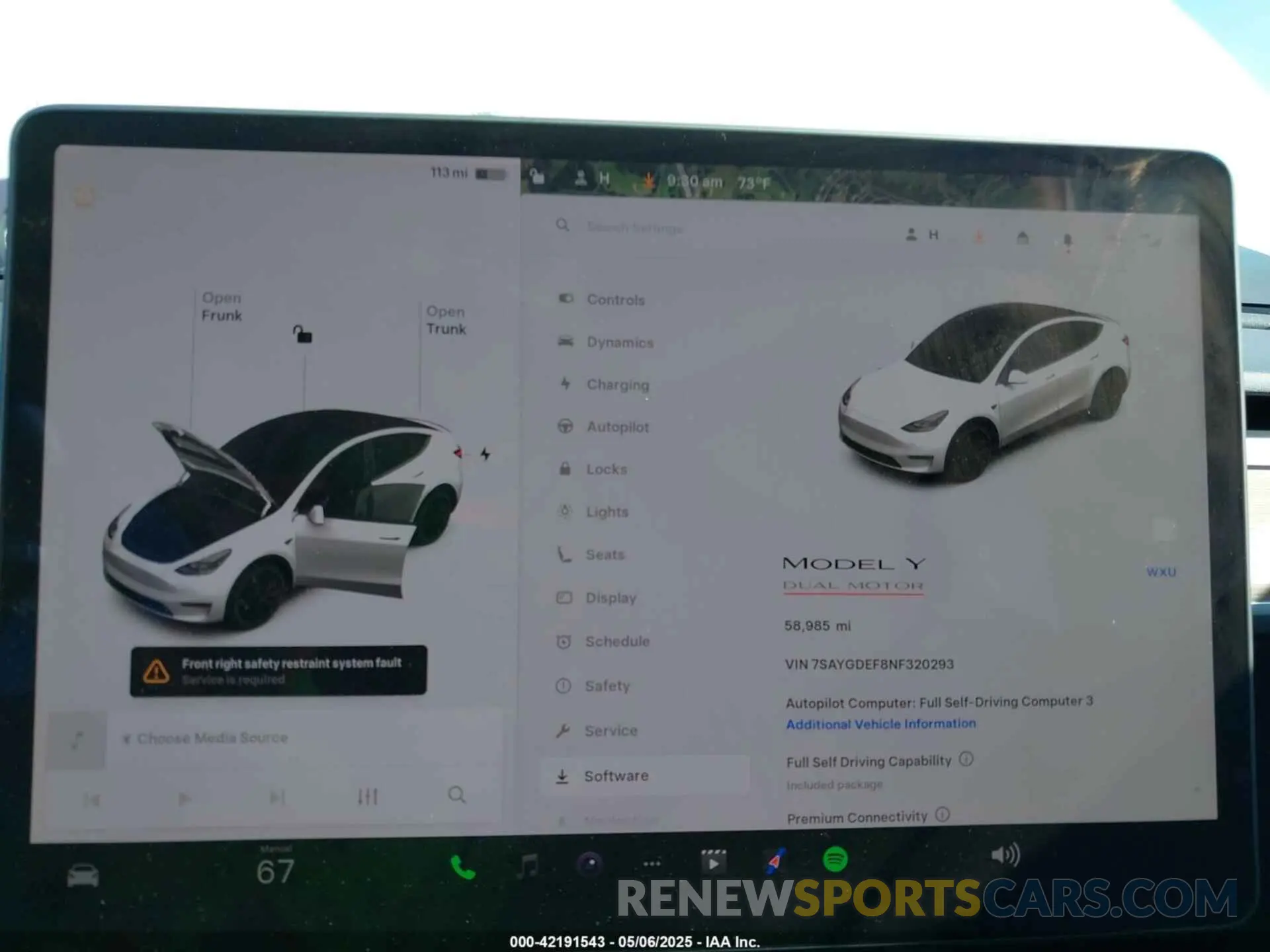 7 Photograph of a damaged car 7SAYGDEF8NF320293 TESLA MODEL Y 2022