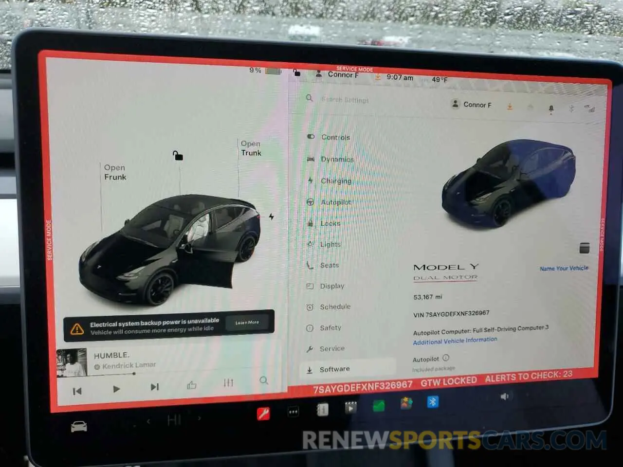 9 Photograph of a damaged car 7SAYGDEFXNF326967 TESLA MODEL Y 2022