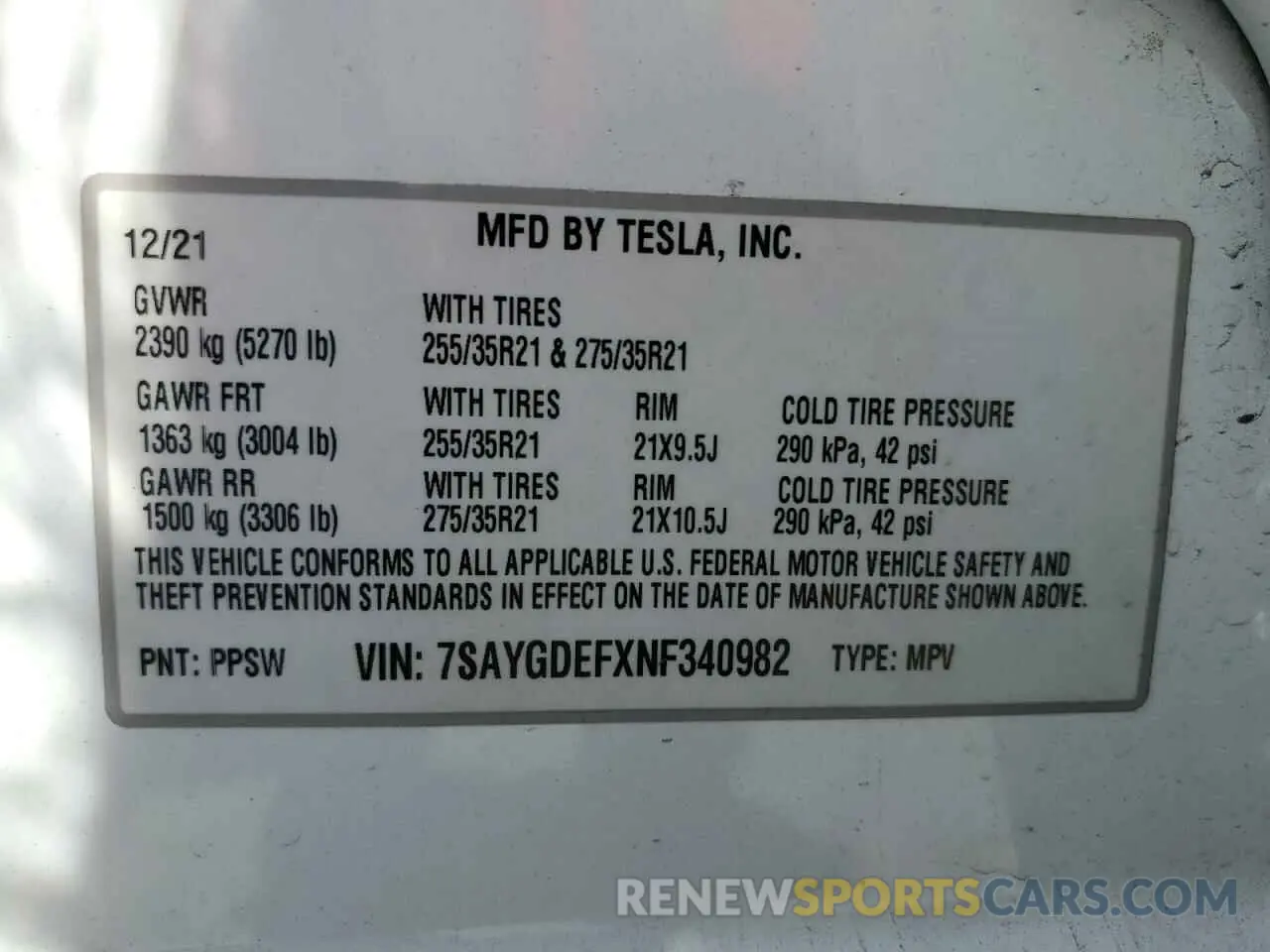 12 Фотография поврежденного автомобиля 7SAYGDEFXNF340982 TESLA MODEL Y 2022