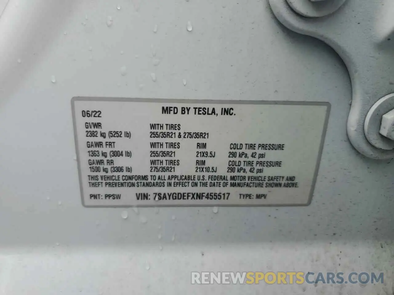 13 Photograph of a damaged car 7SAYGDEFXNF455517 TESLA MODEL Y 2022