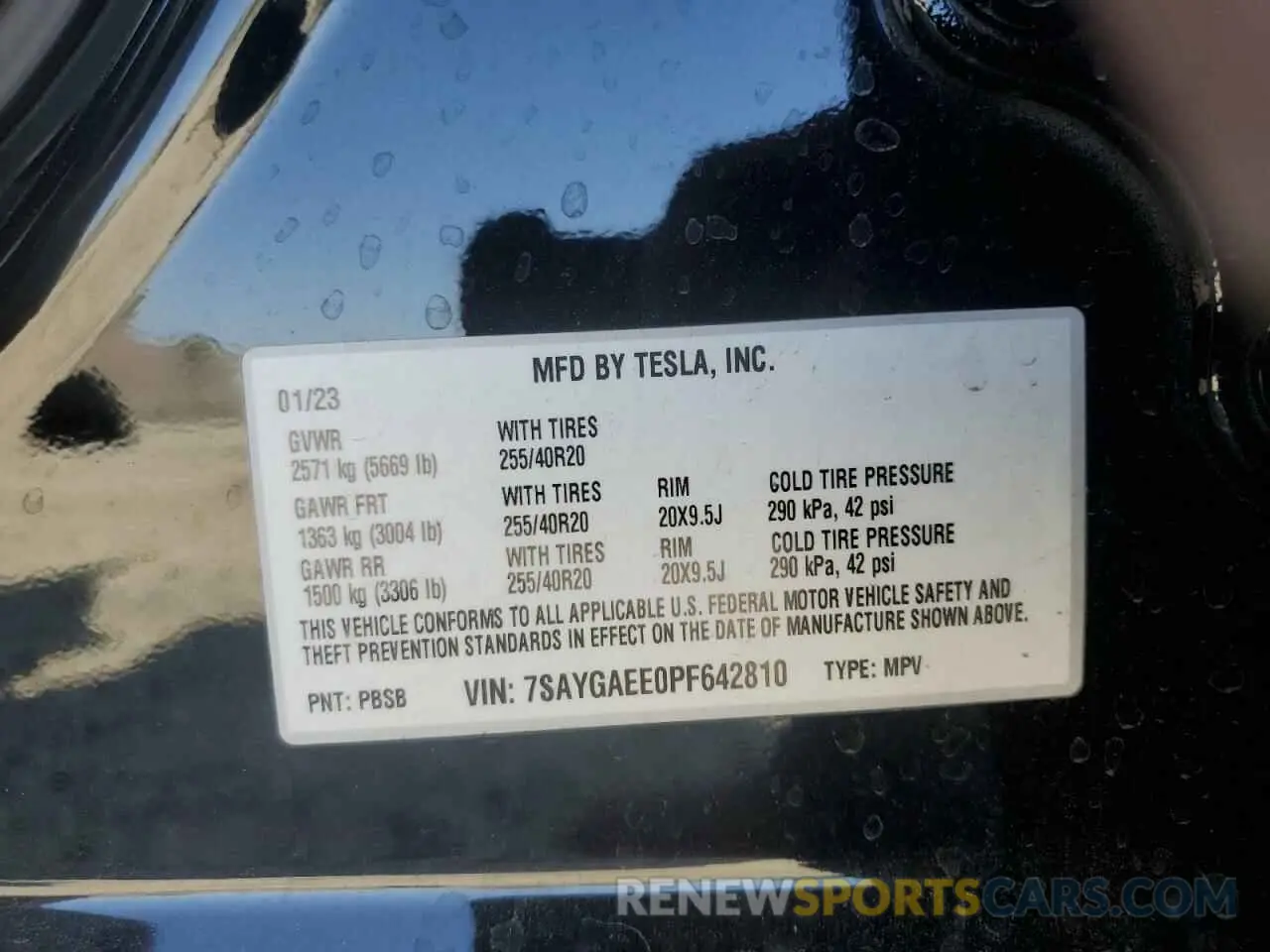 14 Фотография поврежденного автомобиля 7SAYGAEE0PF642810 TESLA MODEL Y 2023