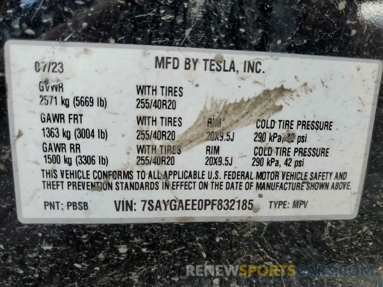 13 Фотография поврежденного автомобиля 7SAYGAEE0PF832185 TESLA MODEL Y 2023