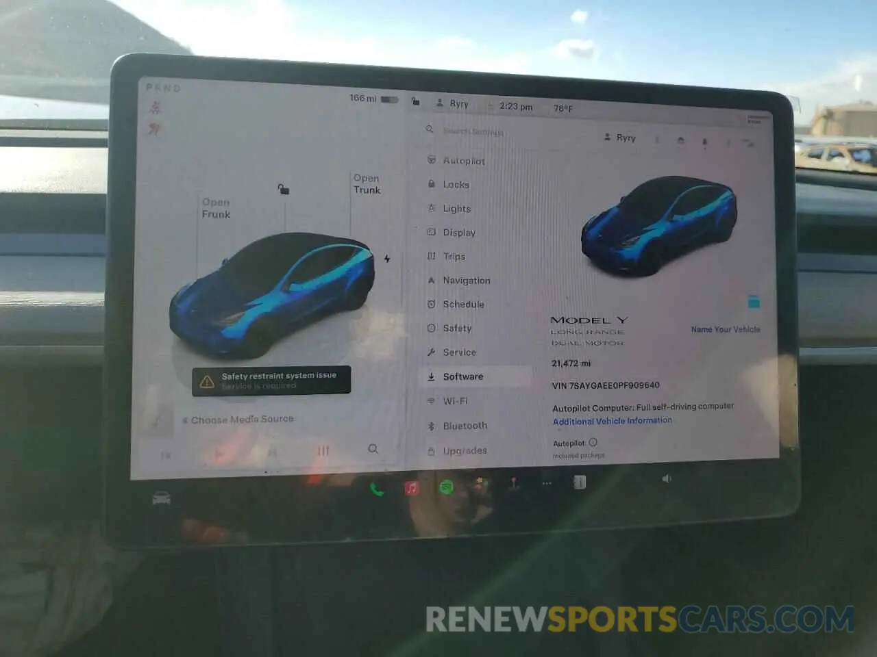 9 Фотография поврежденного автомобиля 7SAYGAEE0PF909640 TESLA MODEL Y 2023