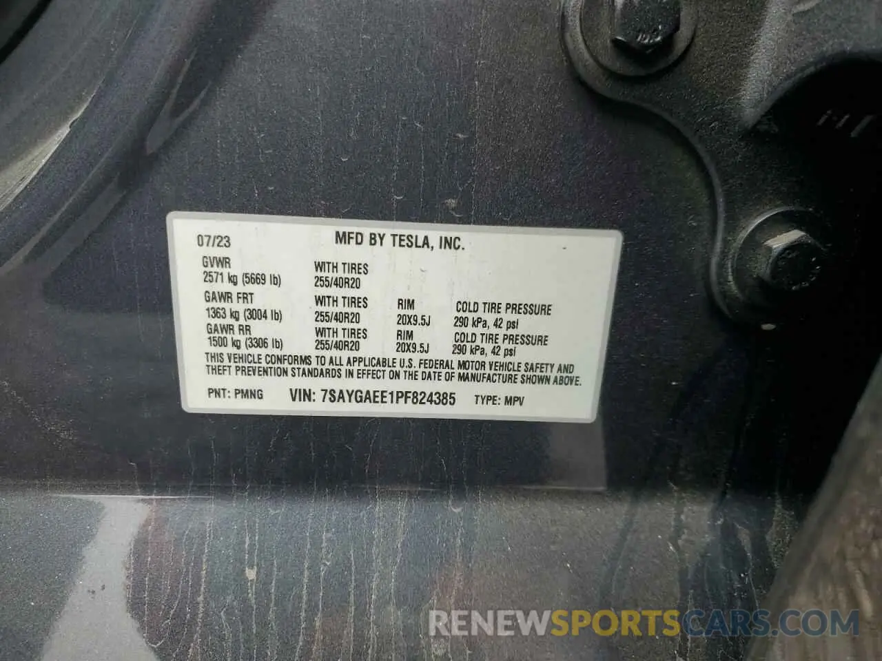 13 Photograph of a damaged car 7SAYGAEE1PF824385 TESLA MODEL Y 2023