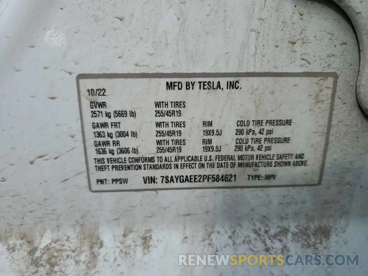 13 Фотография поврежденного автомобиля 7SAYGAEE2PF584621 TESLA MODEL Y 2023
