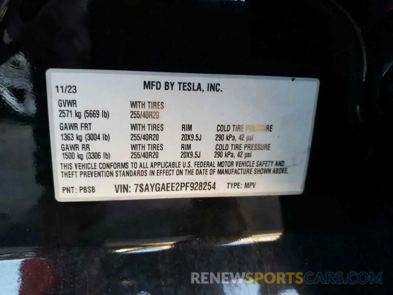 12 Photograph of a damaged car 7SAYGAEE2PF928254 TESLA MODEL Y 2023