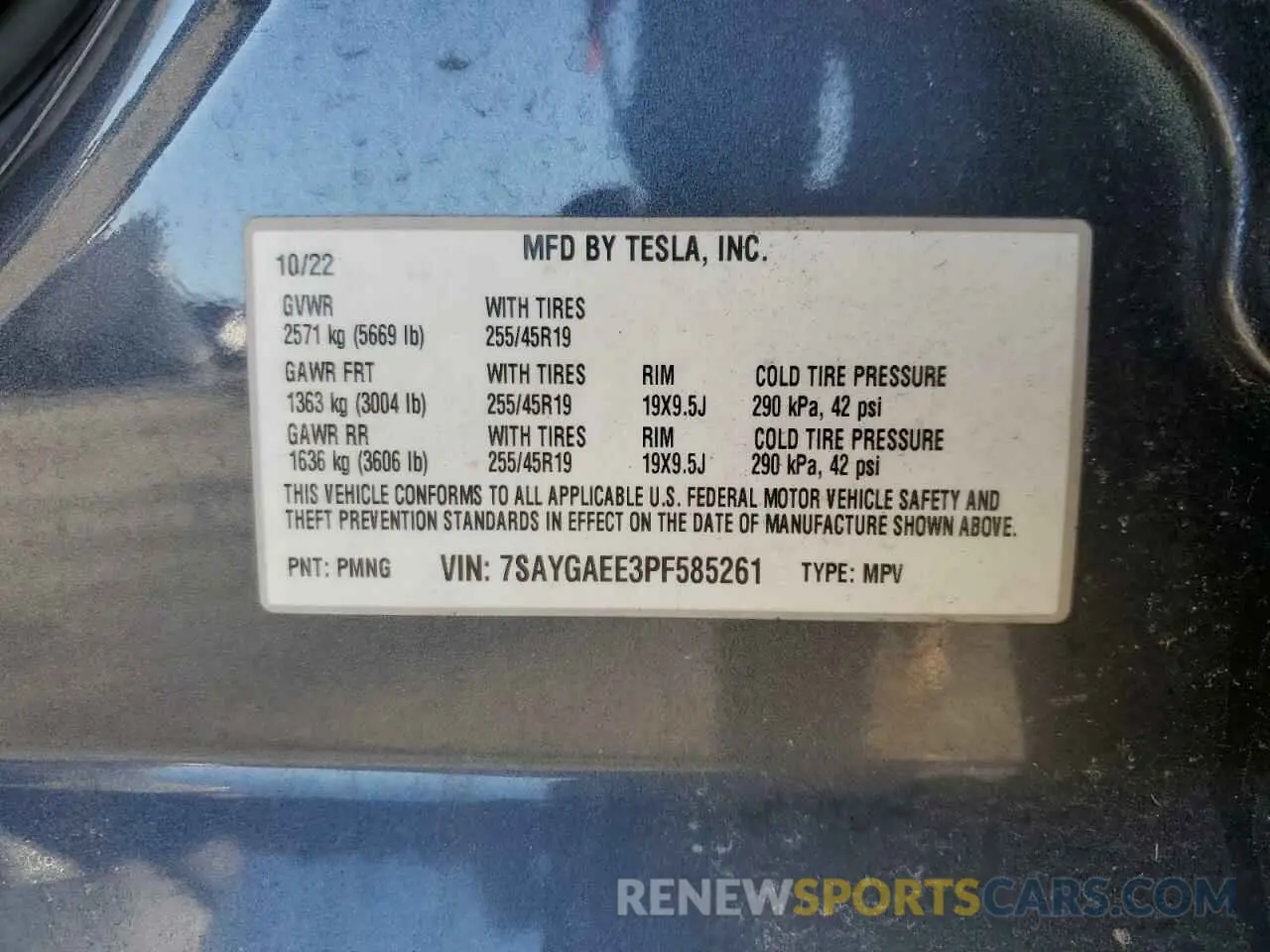 12 Photograph of a damaged car 7SAYGAEE3PF585261 TESLA MODEL Y 2023