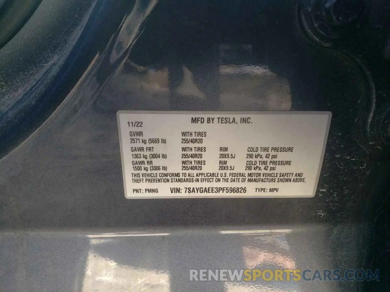 12 Photograph of a damaged car 7SAYGAEE3PF596826 TESLA MODEL Y 2023