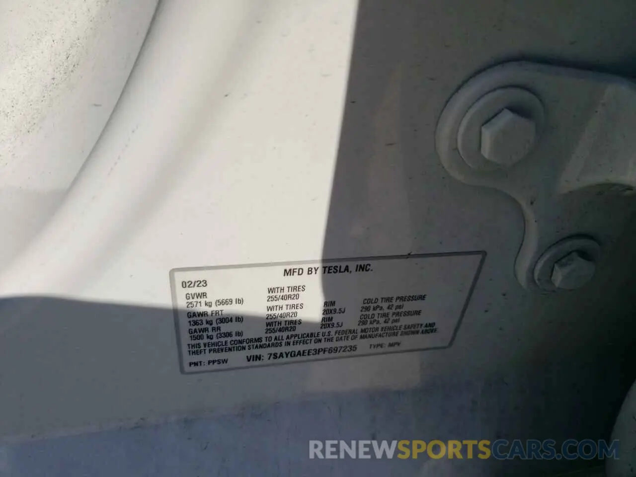 12 Photograph of a damaged car 7SAYGAEE3PF697235 TESLA MODEL Y 2023