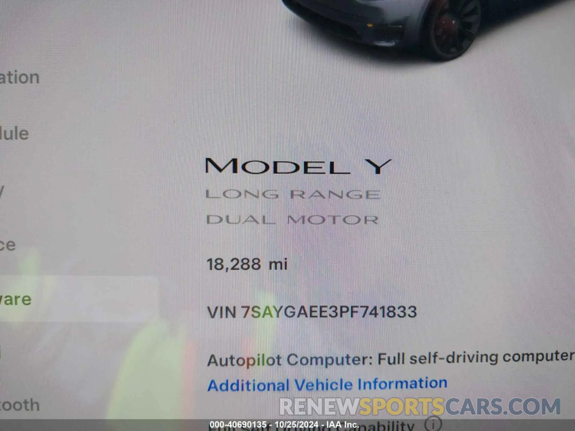 7 Photograph of a damaged car 7SAYGAEE3PF741833 TESLA MODEL Y 2023