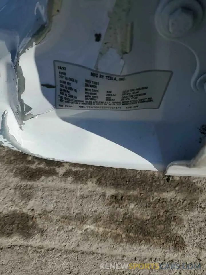 13 Photograph of a damaged car 7SAYGAEE3PF767171 TESLA MODEL Y 2023