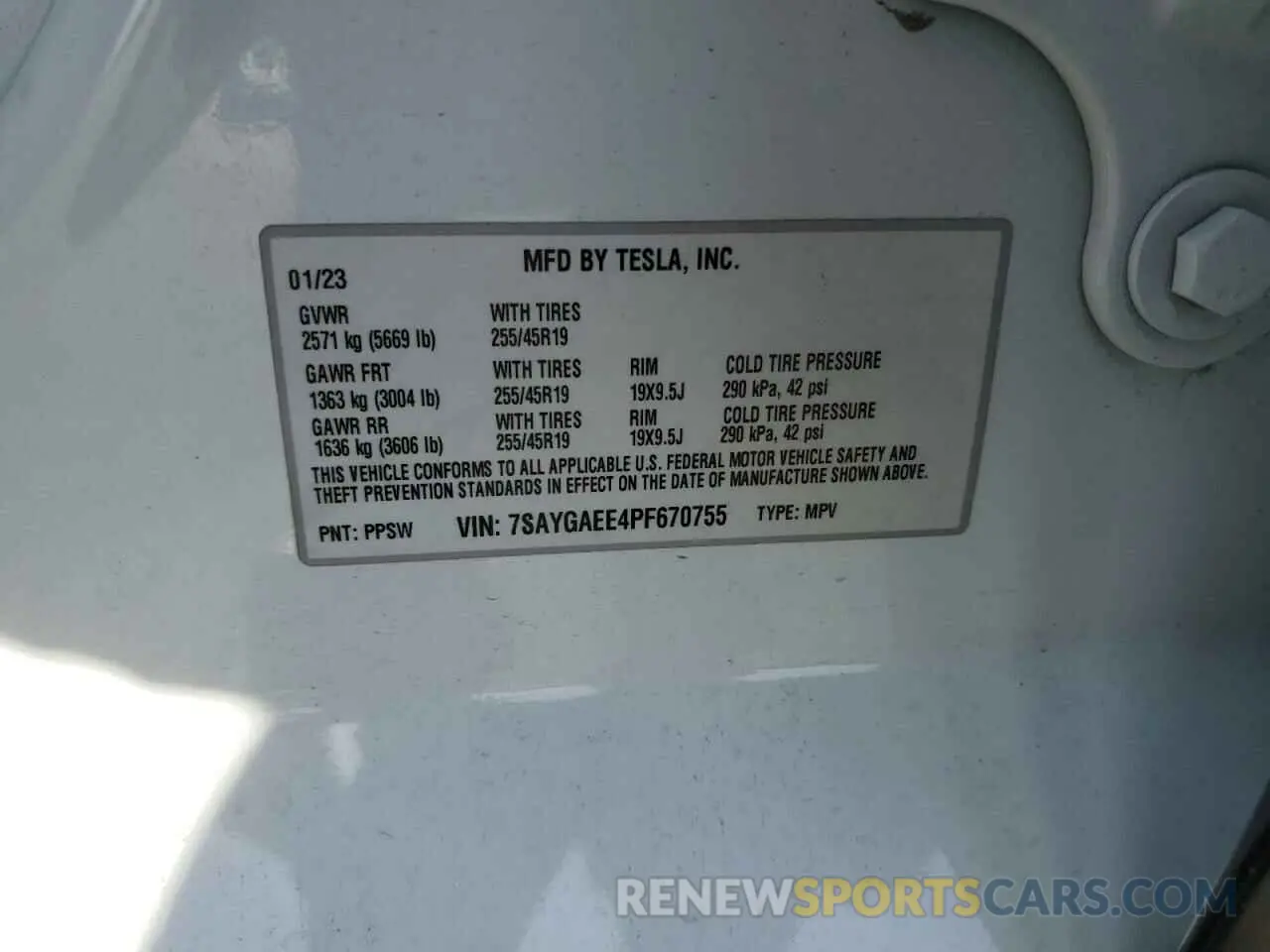 12 Фотография поврежденного автомобиля 7SAYGAEE4PF670755 TESLA MODEL Y 2023