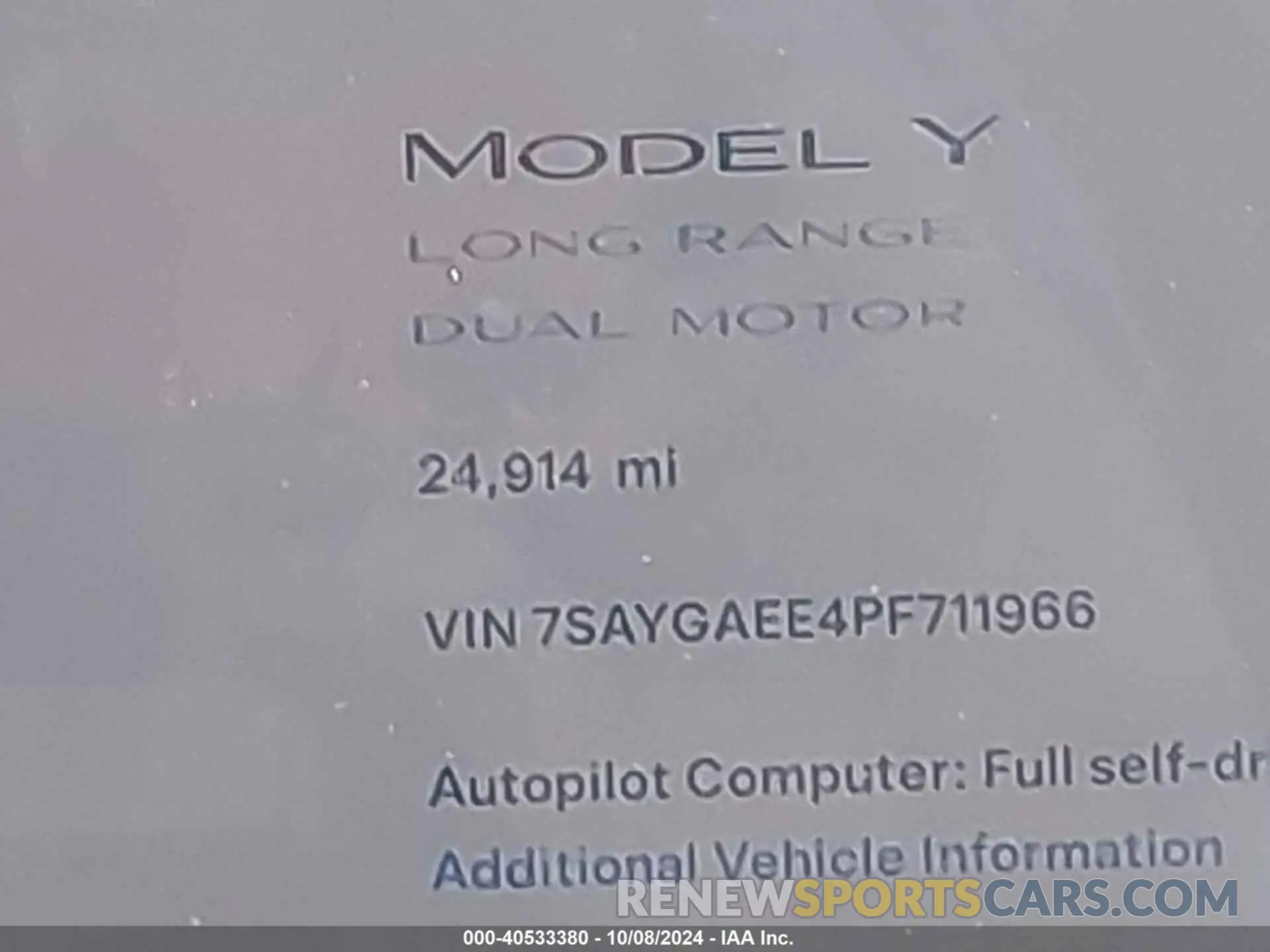 16 Фотография поврежденного автомобиля 7SAYGAEE4PF711966 TESLA MODEL Y 2023