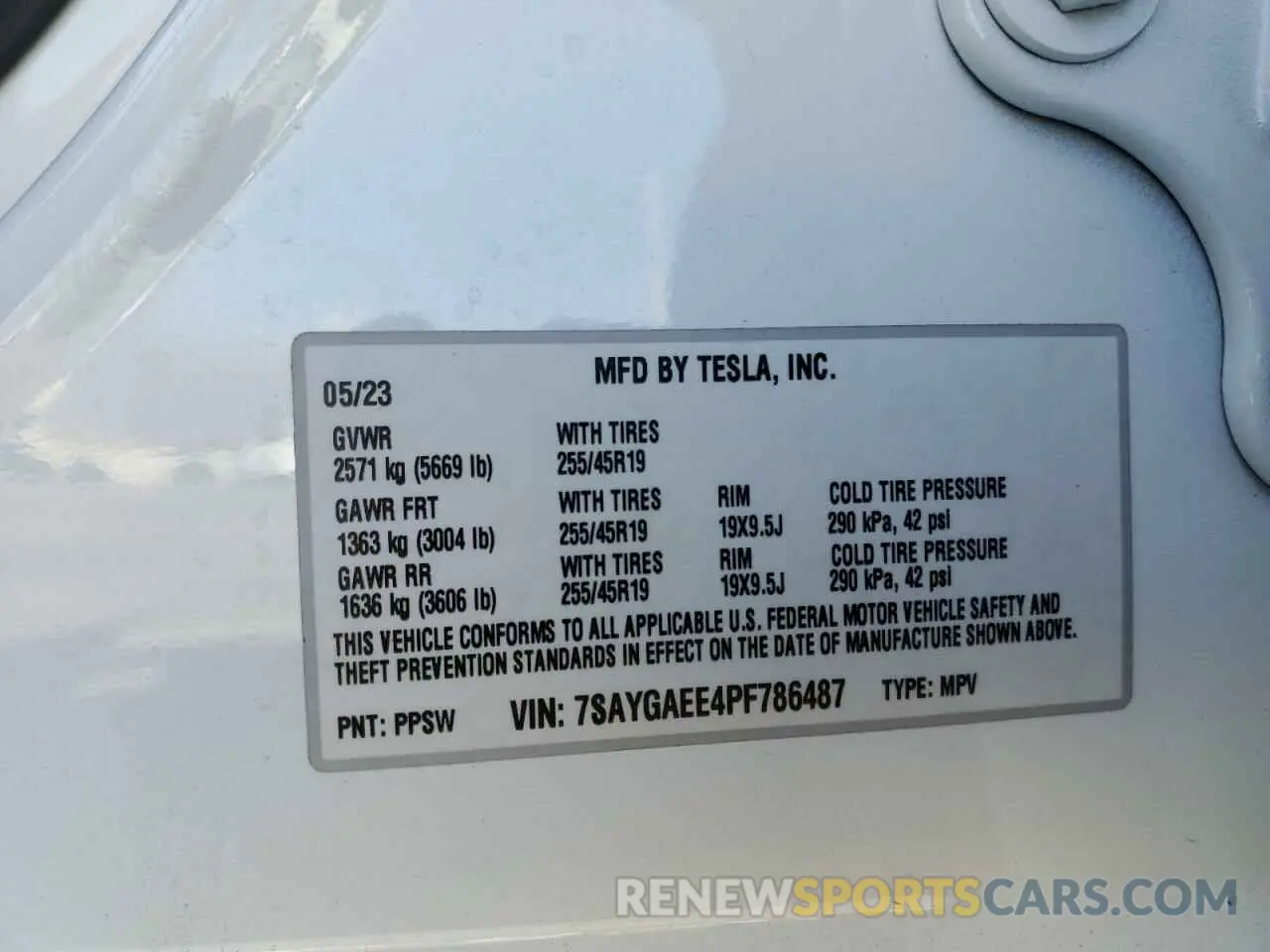 14 Фотография поврежденного автомобиля 7SAYGAEE4PF786487 TESLA MODEL Y 2023
