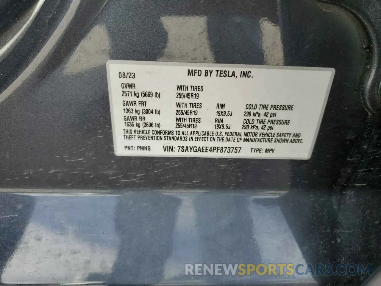 12 Photograph of a damaged car 7SAYGAEE4PF873757 TESLA MODEL Y 2023