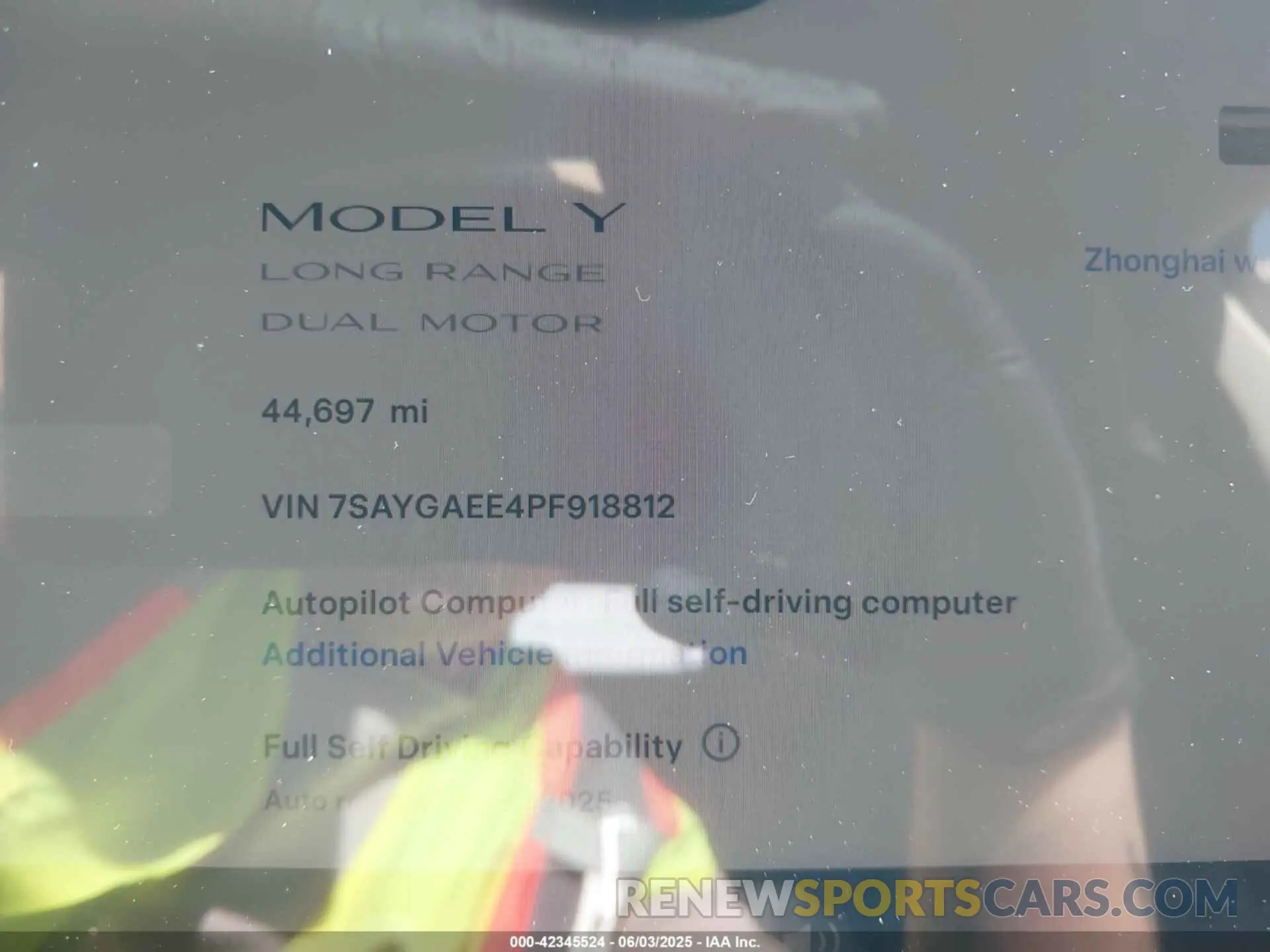 7 Photograph of a damaged car 7SAYGAEE4PF918812 TESLA MODEL Y 2023