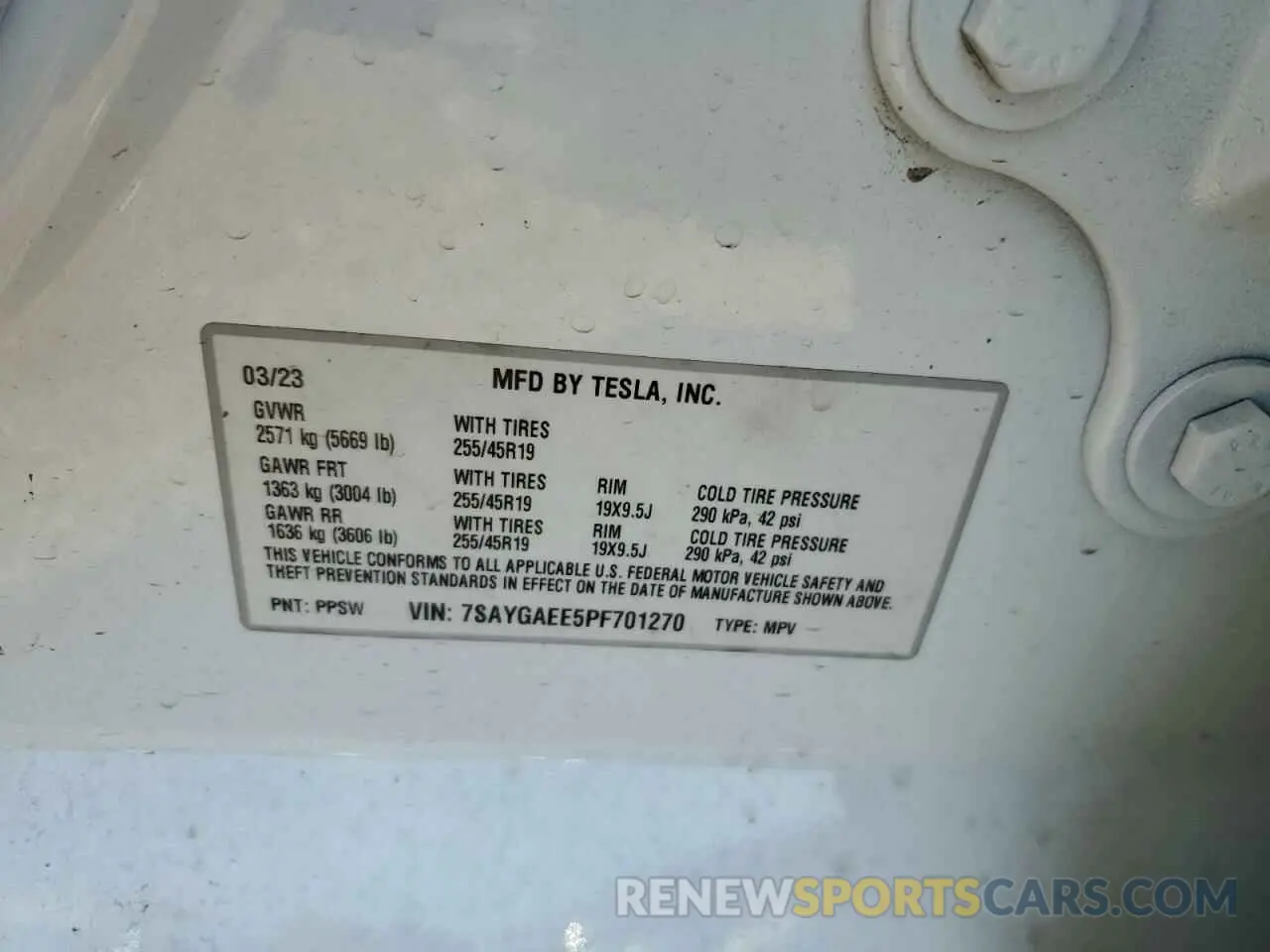 13 Photograph of a damaged car 7SAYGAEE5PF701270 TESLA MODEL Y 2023