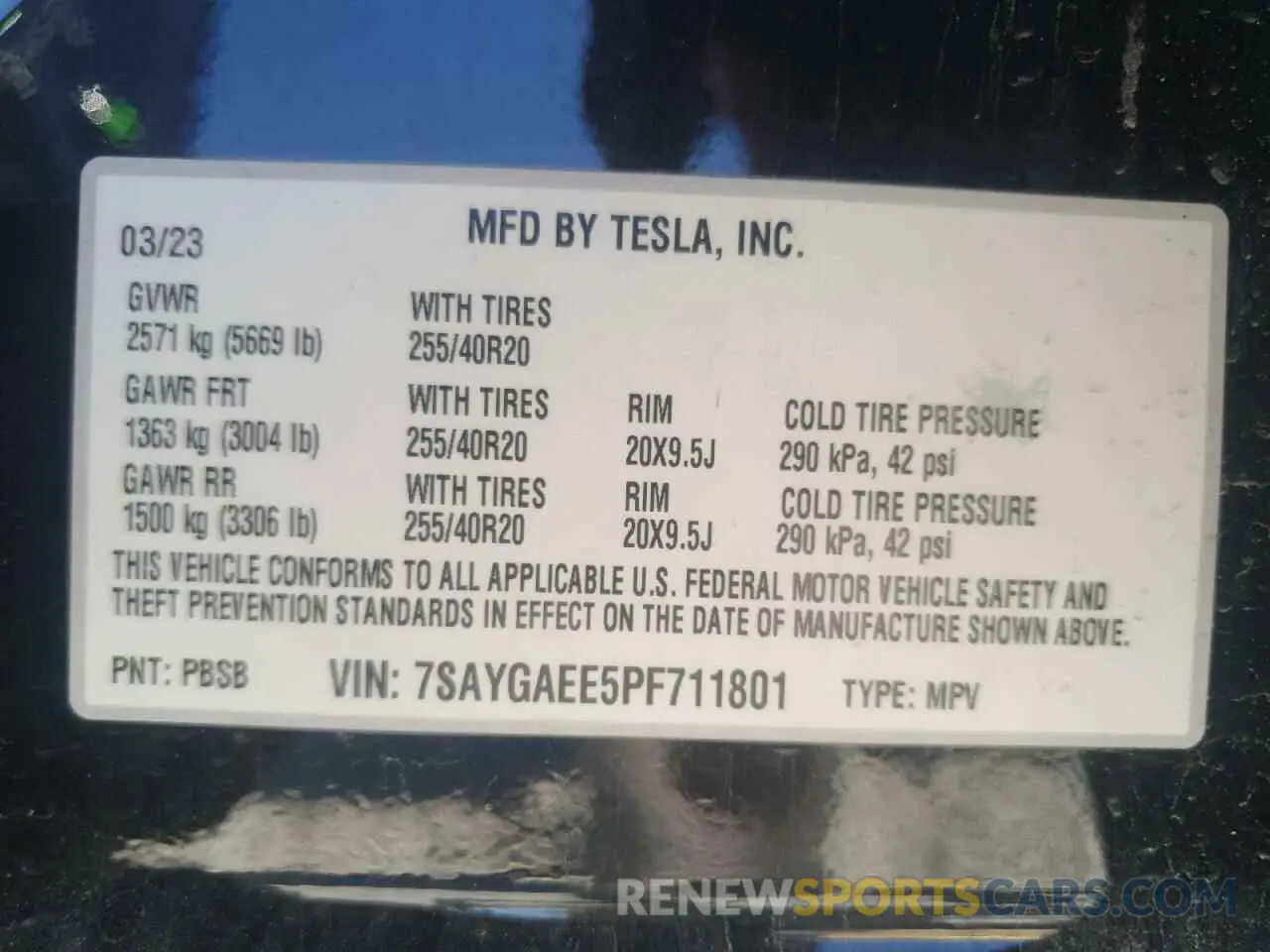 13 Фотография поврежденного автомобиля 7SAYGAEE5PF711801 TESLA MODEL Y 2023