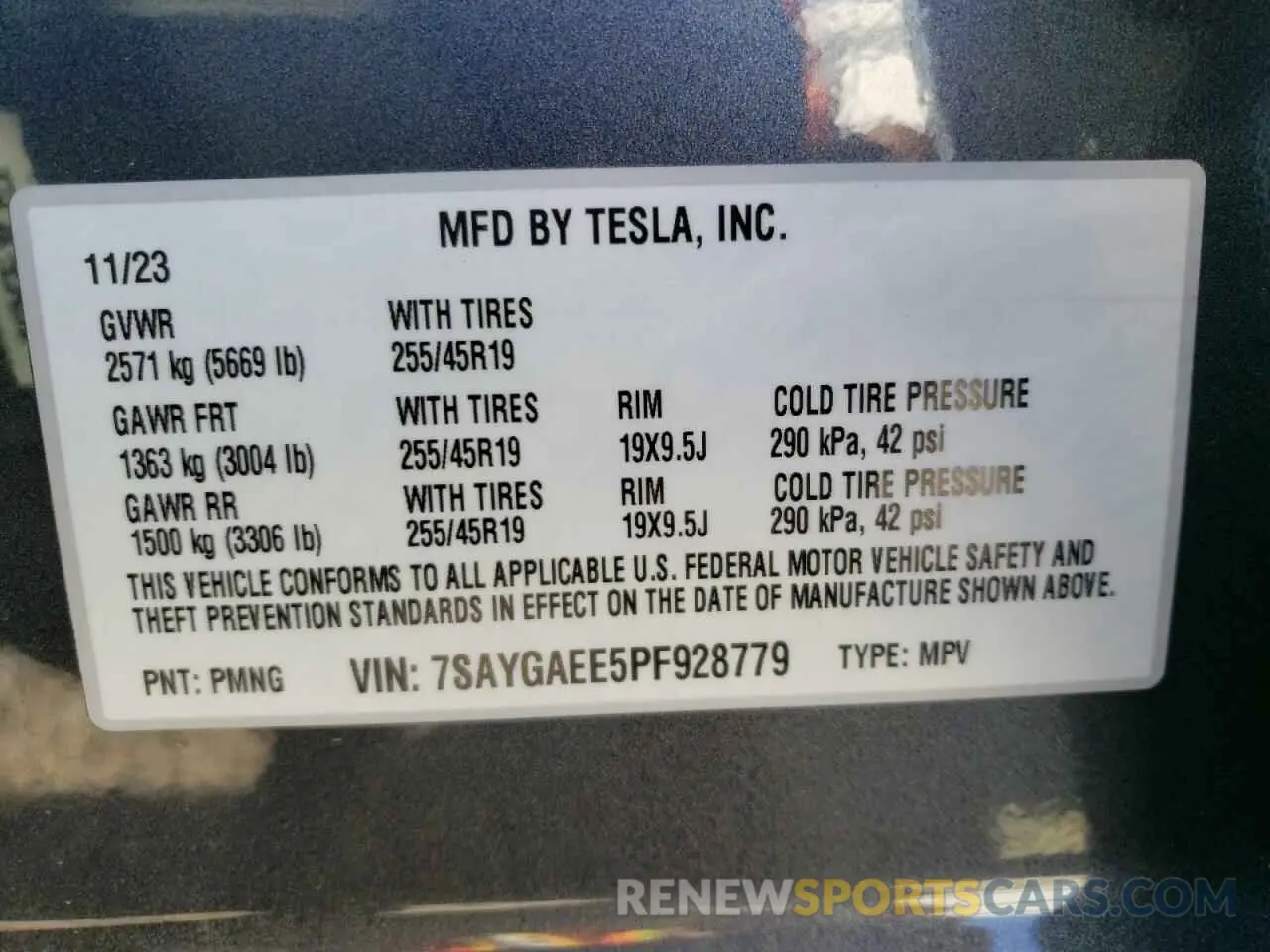 12 Photograph of a damaged car 7SAYGAEE5PF928779 TESLA MODEL Y 2023