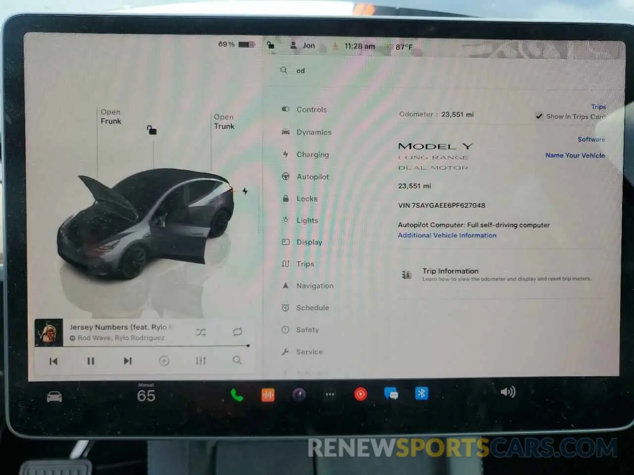 9 Фотография поврежденного автомобиля 7SAYGAEE6PF627048 TESLA MODEL Y 2023