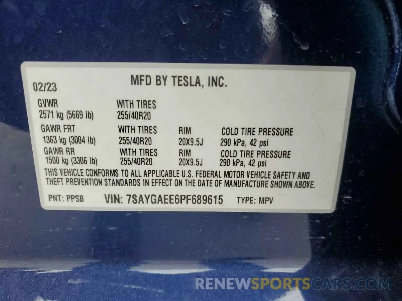14 Photograph of a damaged car 7SAYGAEE6PF689615 TESLA MODEL Y 2023