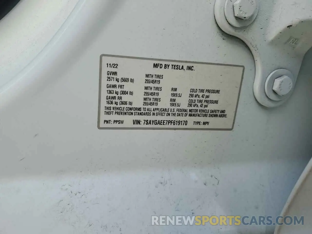 13 Фотография поврежденного автомобиля 7SAYGAEE7PF619170 TESLA MODEL Y 2023