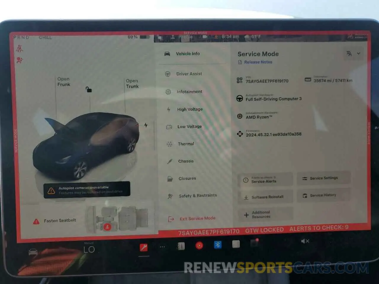 9 Фотография поврежденного автомобиля 7SAYGAEE7PF619170 TESLA MODEL Y 2023