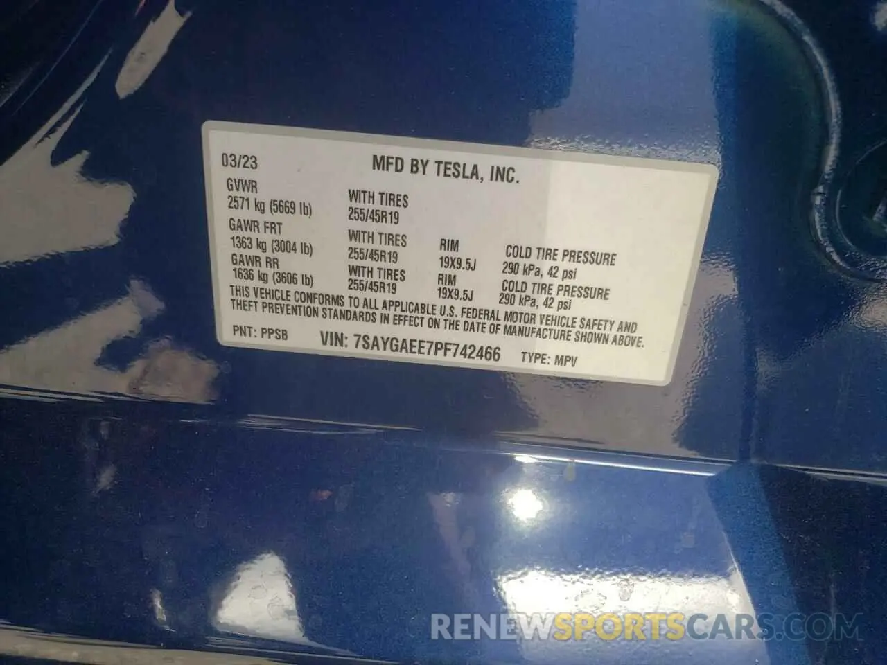 14 Photograph of a damaged car 7SAYGAEE7PF742466 TESLA MODEL Y 2023