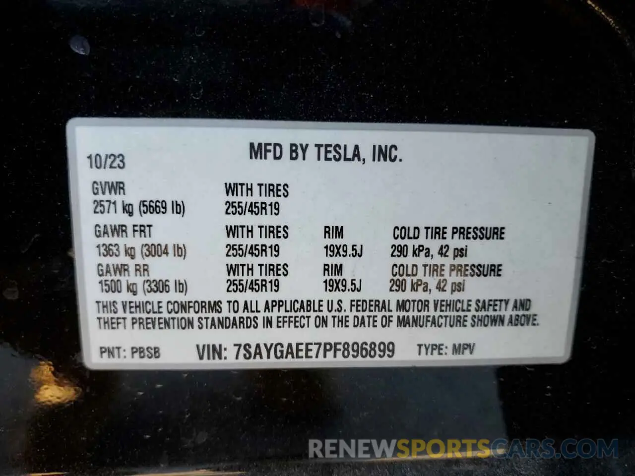 12 Photograph of a damaged car 7SAYGAEE7PF896899 TESLA MODEL Y 2023