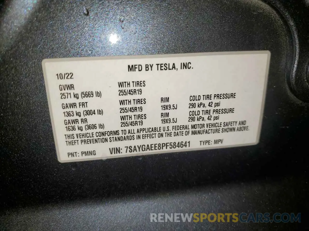13 Фотография поврежденного автомобиля 7SAYGAEE8PF584641 TESLA MODEL Y 2023