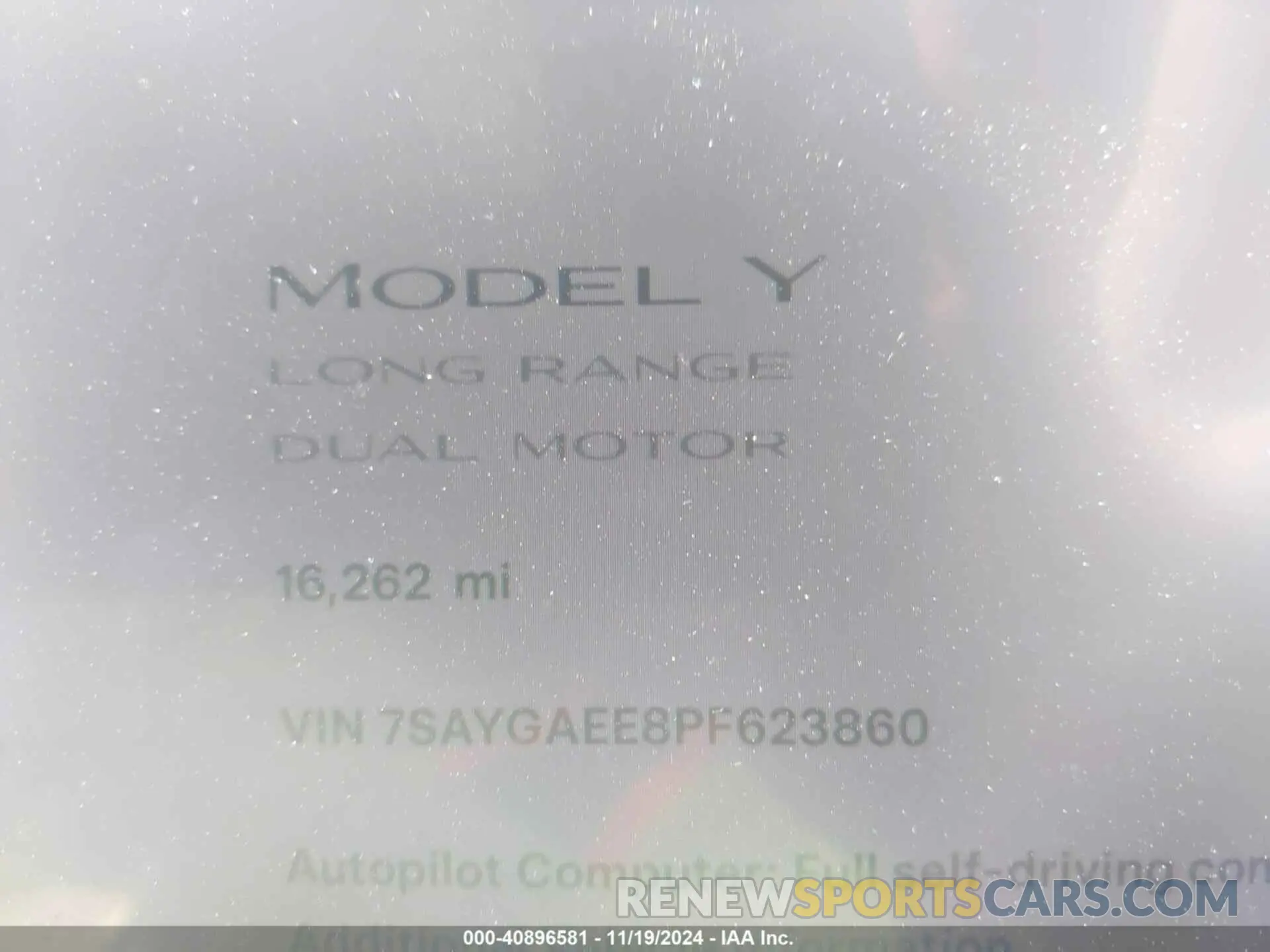 7 Photograph of a damaged car 7SAYGAEE8PF623860 TESLA MODEL Y 2023